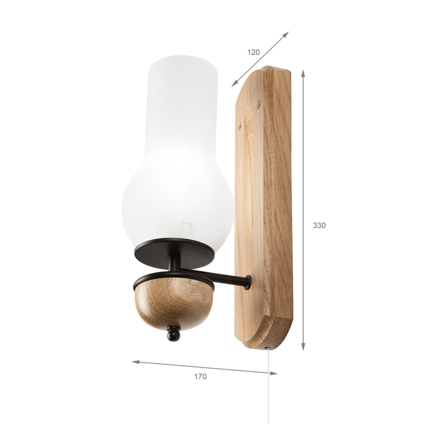Brilagi - LED Wandlamp COTTAGE 1xE14/40W/230V eiken/wit