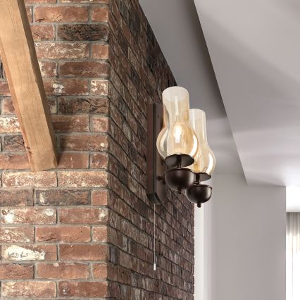 Brilagi - LED Wandlamp COTTAGE 2xE14/40W/230V beuken/bruin