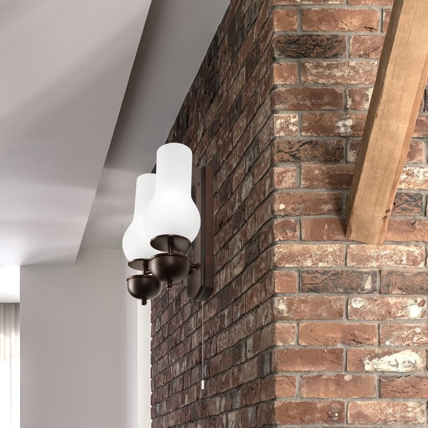 Brilagi - LED Wandlamp COTTAGE 2xE14/40W/230V beuken/wit