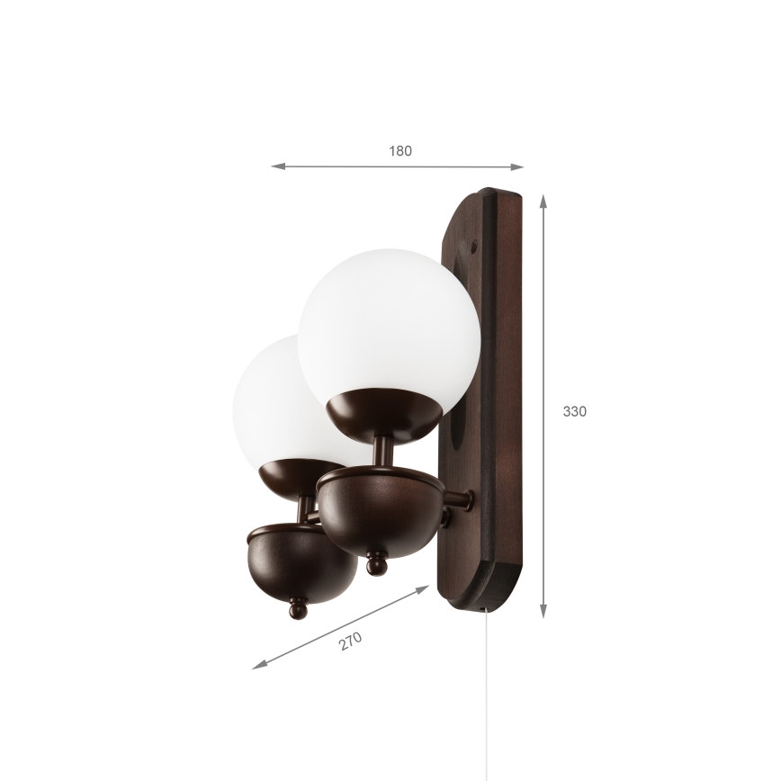 Brilagi - LED Wandlamp COTTAGE 2xG9/40W/230V beuken/wit