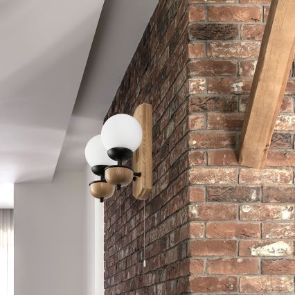 Brilagi - LED Wandlamp COTTAGE 2xG9/40W/230V eiken/wit