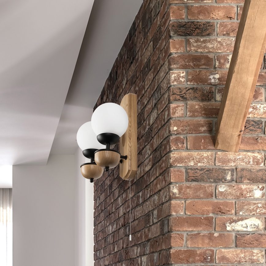 Brilagi - LED Wandlamp COTTAGE 2xG9/40W/230V eiken/wit