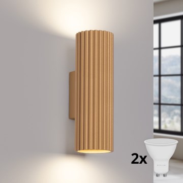 Brilagi - LED Wandlamp CRESTO 2xGU10/10W/230V 20 cm goudkleurig
