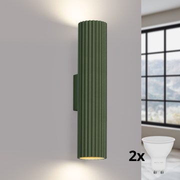 Brilagi - LED-wandlamp CRESTO 2xGU10/10W/230V 30 cm groen