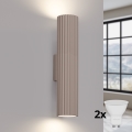 Brilagi - LED-wandlamp CRESTO 2xGU10/10W/230V 30 cm taupe