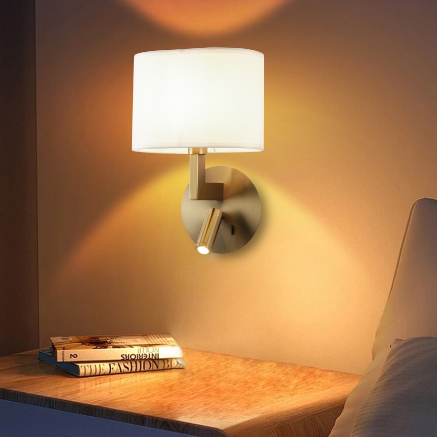 Brilagi - LED Wandlamp DAYA 1xE14/40W/230V + LED/3W crème/goud