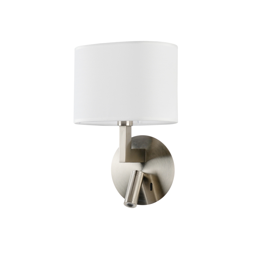 Brilagi - LED Wandlamp DAYA 1xE14/40W/230V + LED/3W wit/mat chroom