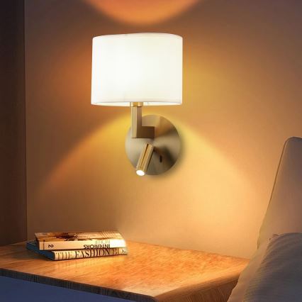 Brilagi - LED Wandlamp DAYA 1xE14/40W/230V + LED/3W wit/mat chroom