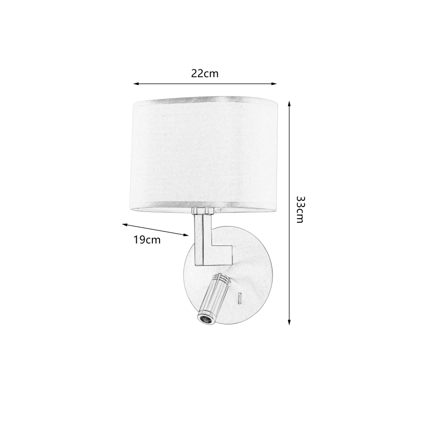 Brilagi - LED Wandlamp DAYA 1xE14/40W/230V + LED/3W wit/mat chroom