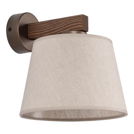 BRILAGI - LED-wandlamp LATTE 1xE27/15W/230V grenen/beige