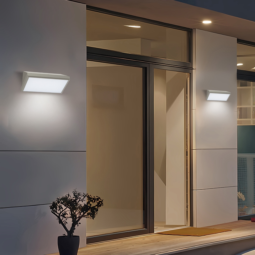 Brilagi - LED Wandlamp voor buiten met sensor TRIANGLE LED/20W/230V grijs IP65