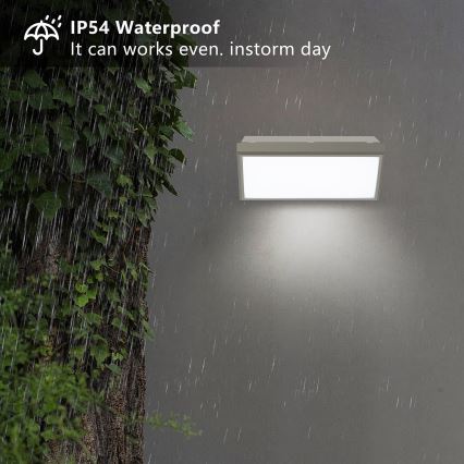 Brilagi - LED Wandlamp voor buiten met sensor TRIANGLE LED/20W/230V grijs IP65