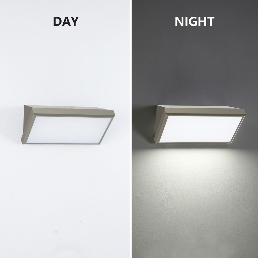 Brilagi - LED Wandlamp voor buiten met sensor TRIANGLE LED/20W/230V grijs IP65
