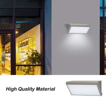 Brilagi - LED Wandlamp voor buiten met sensor TRIANGLE LED/20W/230V grijs IP65