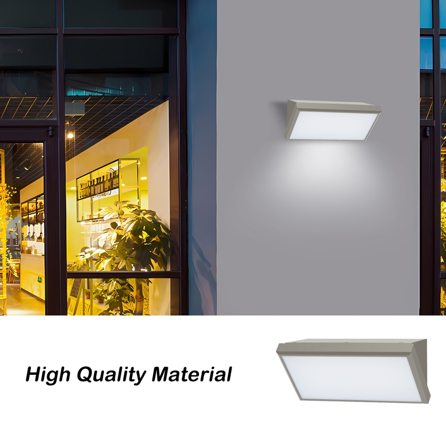 Brilagi - LED Wandlamp voor buiten met sensor TRIANGLE LED/20W/230V grijs IP65