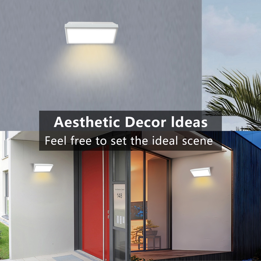 Brilagi - LED Wandlamp voor buiten met sensor TRIANGLE LED/20W/230V wit IP65