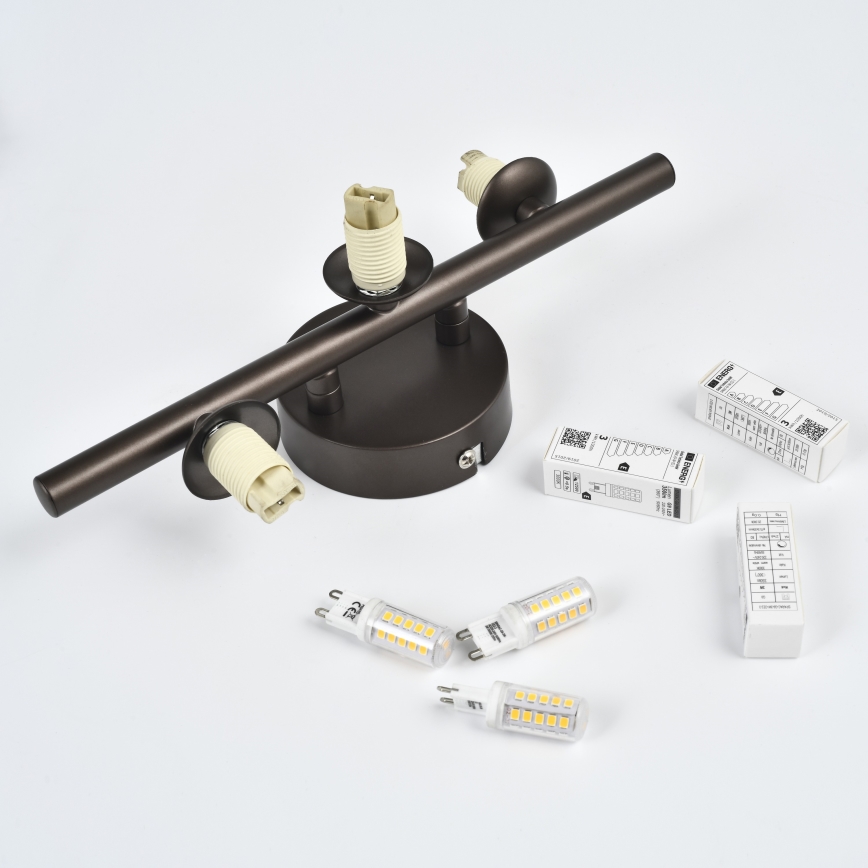 Brilagi - LED-wandlamp MILLA 3xG9/3W/230V bruin/rookbruin