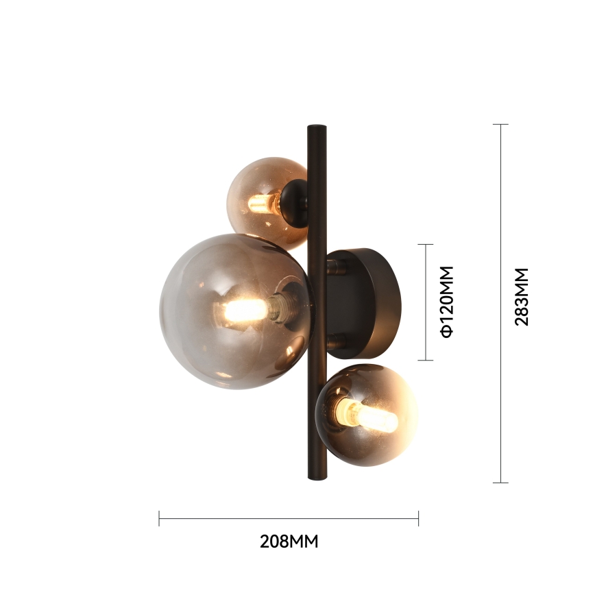 Brilagi - LED-wandlamp MILLA 3xG9/3W/230V bruin/rookbruin