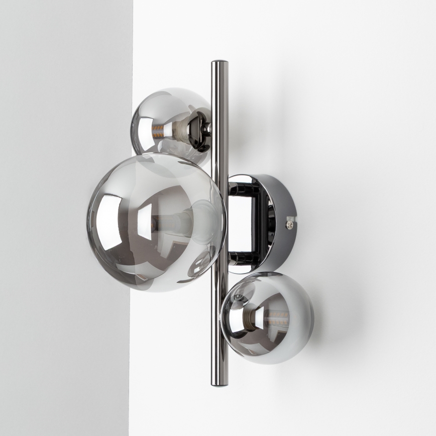 Brilagi - LED-wandlamp MILLA 3xG9/3W/230V zwart chroom/gerookt glas