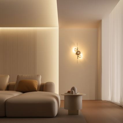 Brilagi - LED-wandlamp MILLA 3xG9/3W/230V zwart chroom/gerookt glas