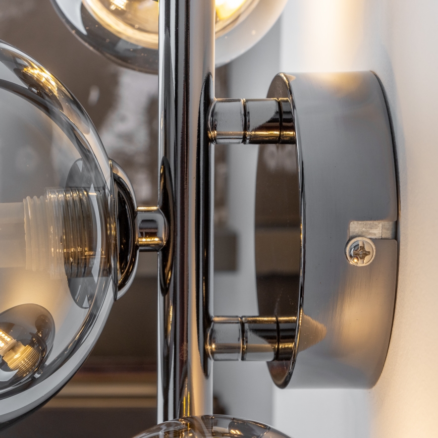 Brilagi - LED-wandlamp MILLA 3xG9/3W/230V zwart chroom/gerookt glas