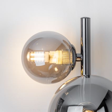 Brilagi - LED-wandlamp MILLA 3xG9/3W/230V zwart chroom/gerookt glas