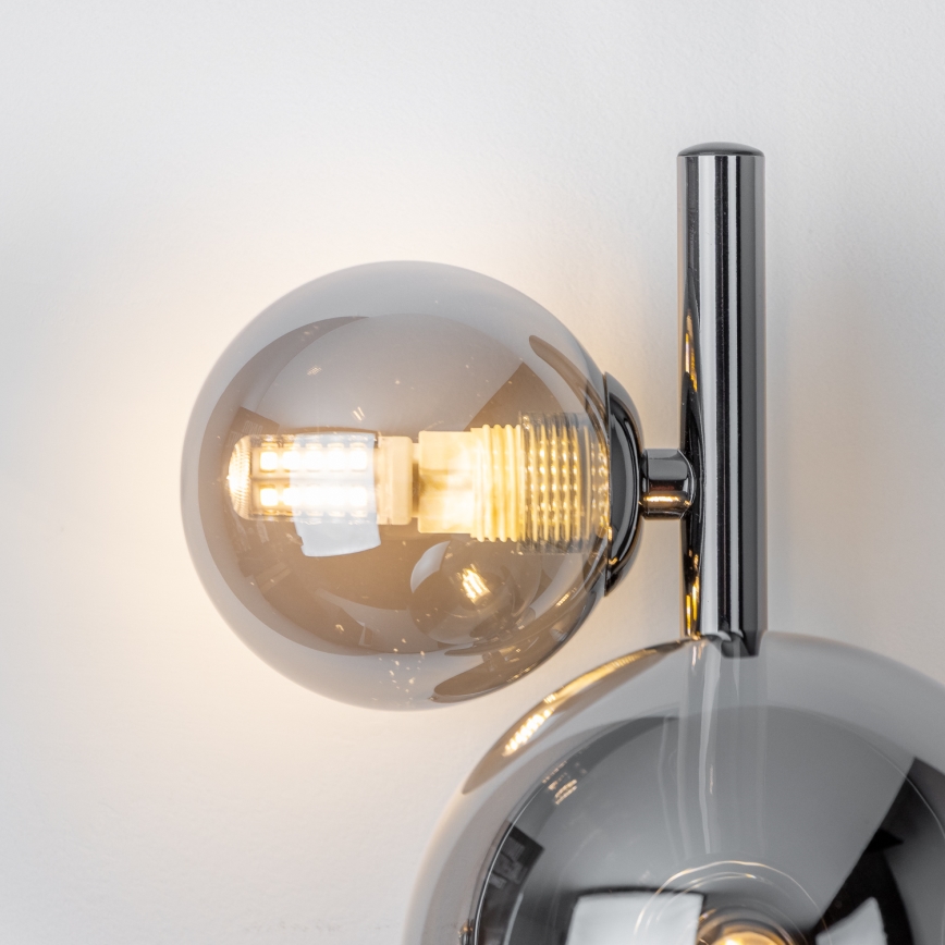 Brilagi - LED-wandlamp MILLA 3xG9/3W/230V zwart chroom/gerookt glas