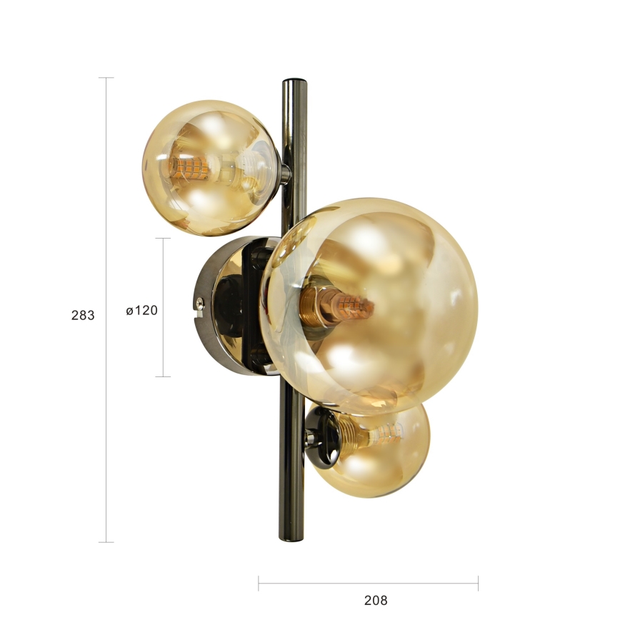 Brilagi - LED-wandlamp MILLA 3xG9/3W/230V zwart chroom/goud