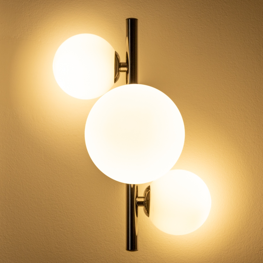 Brilagi - LED-wandlamp MILLA 3xG9/3W/230V zwart-chroom/wit