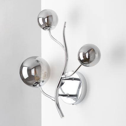 Brilagi - LED-wandlamp MISTEL 3xG9/3W/230V zwart chroom/rookglas