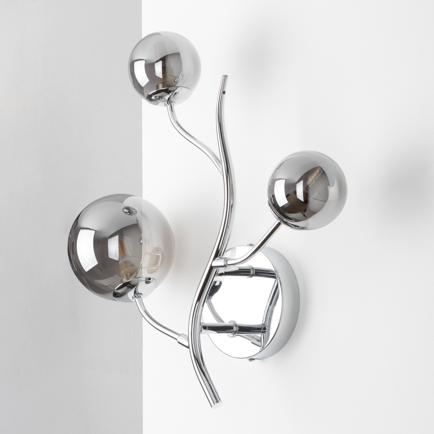 Brilagi - LED-wandlamp MISTEL 3xG9/3W/230V zwart chroom/rookglas