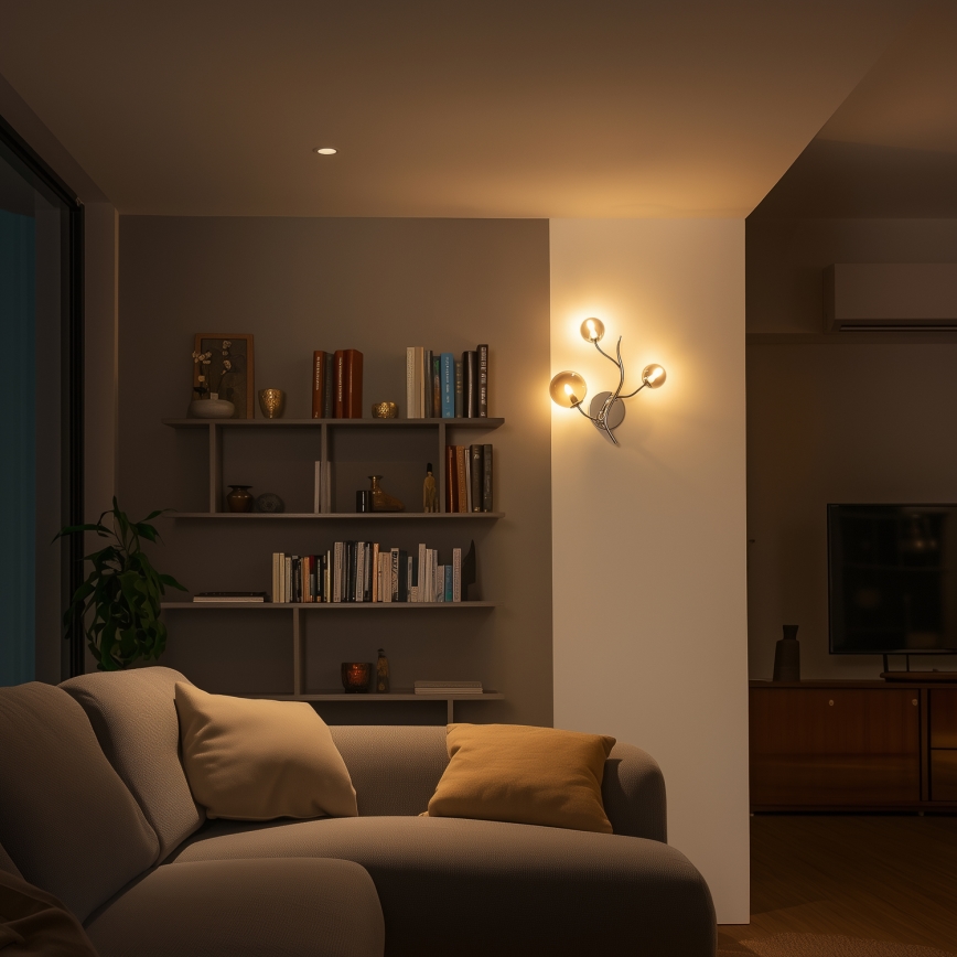 Brilagi - LED-wandlamp MISTEL 3xG9/3W/230V zwart chroom/rookglas