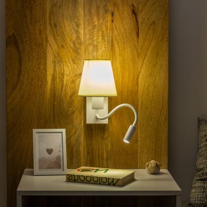 Brilagi - LED Flexibele wandlamp NUBILA 1xE27/25W/230V + LED/3W wit/crème