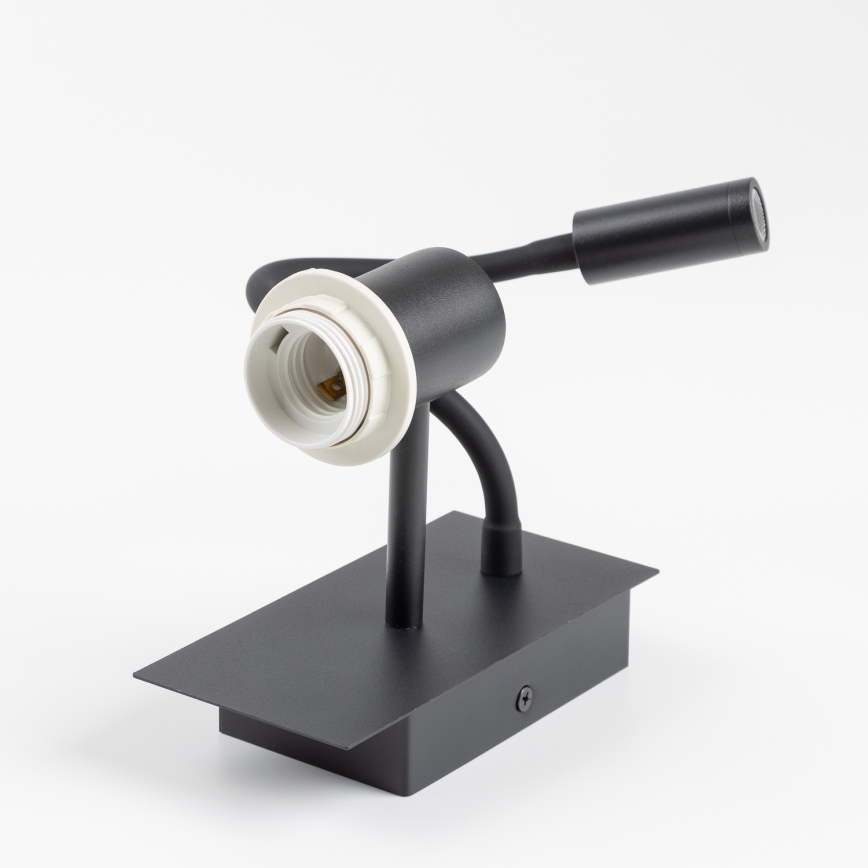 Brilagi - LED Flexibele wandlamp NUBILA 1xE27/25W/230V + LED/3W zwart/grijs