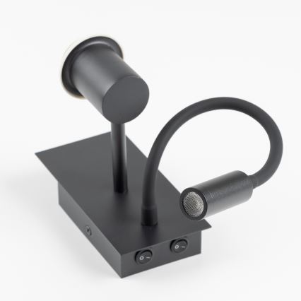 Brilagi - LED Flexibele wandlamp NUBILA 1xE27/25W/230V + LED/3W zwart/rood