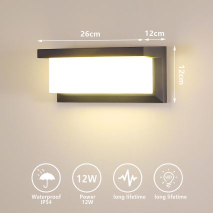 Brilagi - LED Wandlamp voor buiten BRICKY LED/12W/230V antraciet IP54