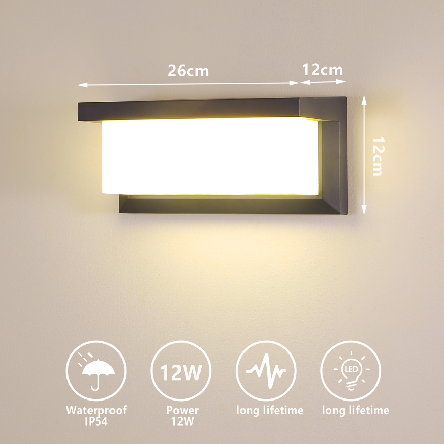 Brilagi - LED Wandlamp voor buiten BRICKY LED/12W/230V antraciet IP54