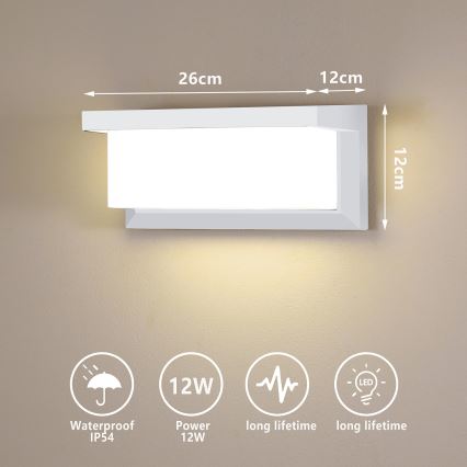 Brilagi - LED Wandlamp voor buiten BRICKY LED/12W/230V wit IP54