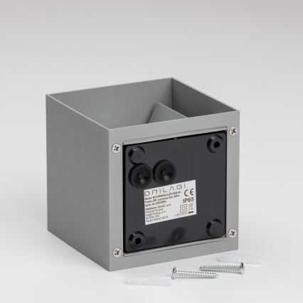 Brilagi - LED Wandlamp voor buiten CUBE LED/6W/230V grijs IP54