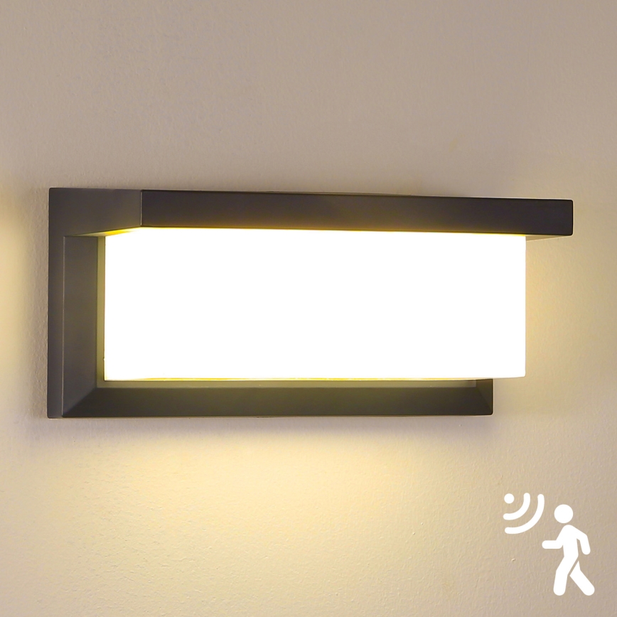 Brilagi - LED Wandlamp voor buiten met sensor BRICKY LED/12W/230V antraciet IP54