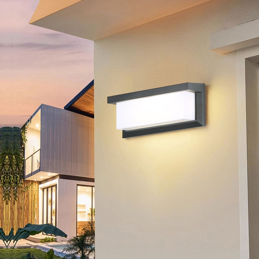 Brilagi - LED Wandlamp voor buiten met sensor BRICKY LED/12W/230V antraciet IP54