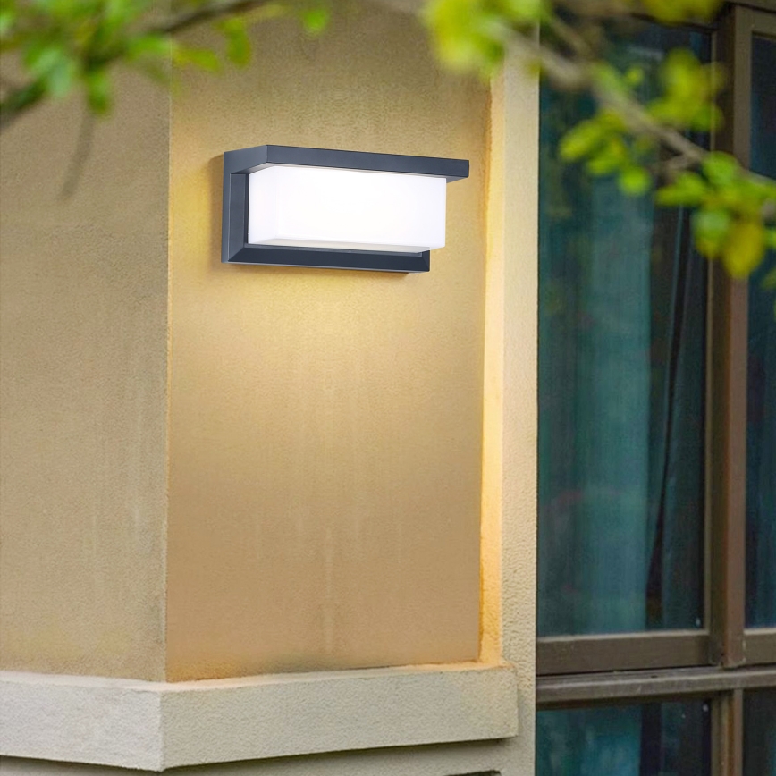 Brilagi - LED Wandlamp voor buiten met sensor BRICKY LED/12W/230V antraciet IP54