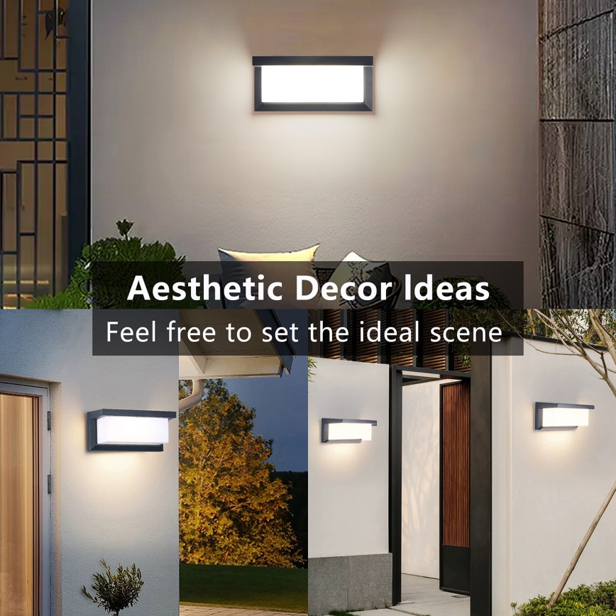 Brilagi - LED Wandlamp voor buiten met sensor BRICKY LED/12W/230V antraciet IP54