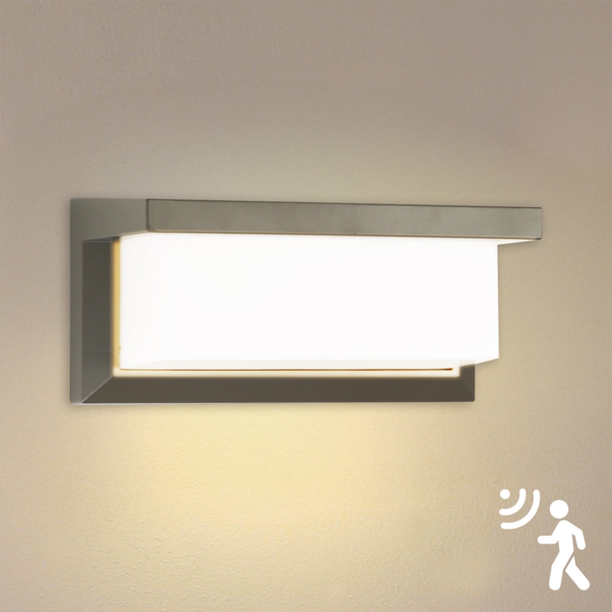 Brilagi - LED Wandlamp voor buiten met sensor BRICKY LED/12W/230V grijs IP54