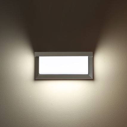 Brilagi - LED Wandlamp voor buiten met sensor BRICKY LED/12W/230V grijs IP54