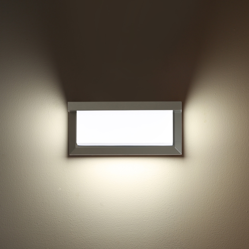 Brilagi - LED Wandlamp voor buiten met sensor BRICKY LED/12W/230V grijs IP54