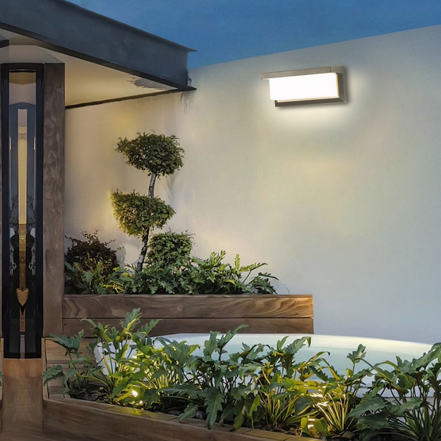 Brilagi - LED Wandlamp voor buiten met sensor BRICKY LED/12W/230V grijs IP54