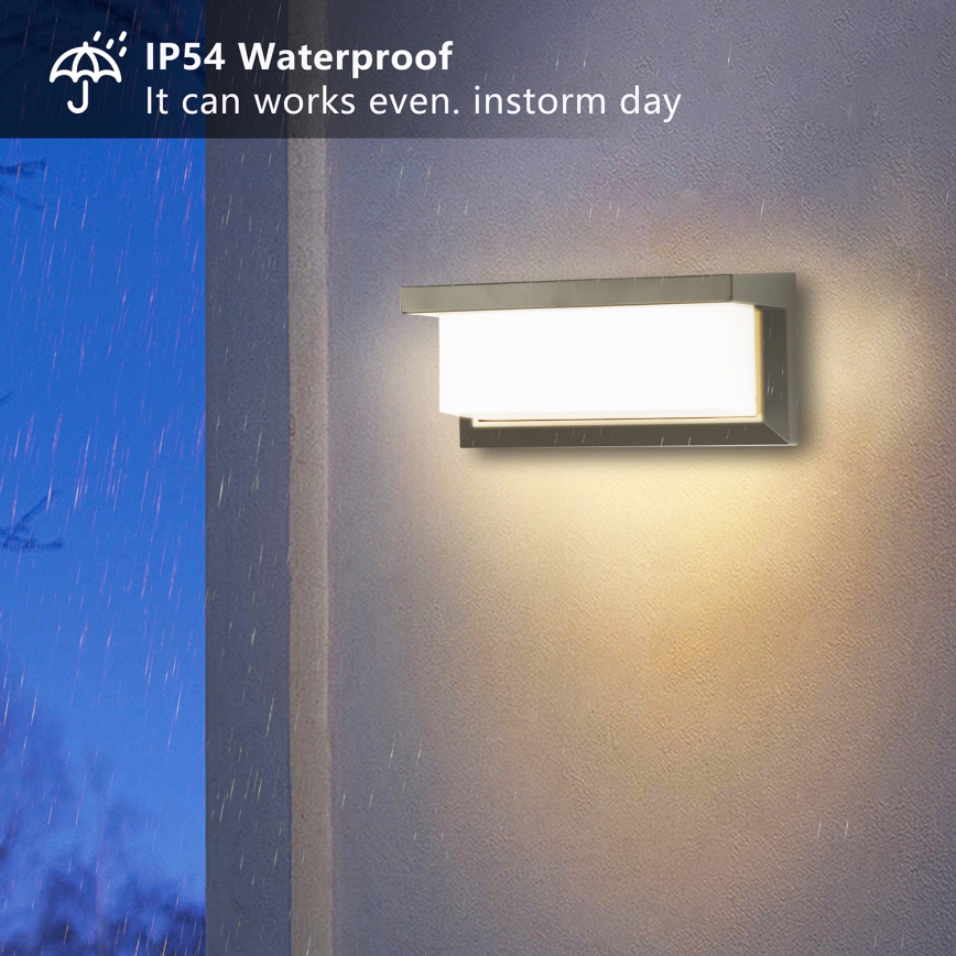 Brilagi - LED Wandlamp voor buiten met sensor BRICKY LED/12W/230V grijs IP54