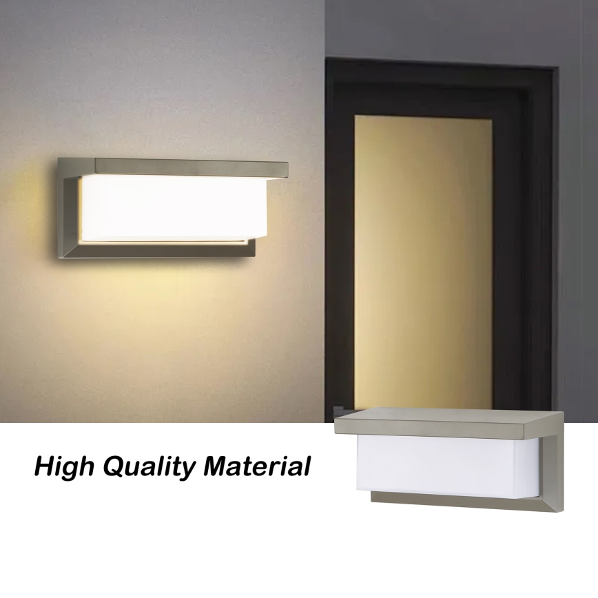 Brilagi - LED Wandlamp voor buiten met sensor BRICKY LED/12W/230V grijs IP54