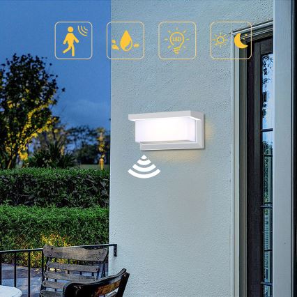 Brilagi - LED Wandlamp voor buiten met sensor BRICKY LED/12W/230V wit IP54